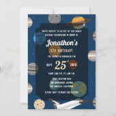 Weltraumthema Geburtstagsparty Einladung (Vorderseite)