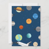Weltraumthema Geburtstagsparty Einladung (Rückseite)