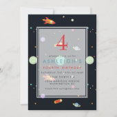 Weltraumthema | Kinder Geburtstagsparty Einladung (Vorderseite)