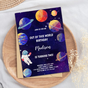Weltraumthema Party für Kinder Einladung