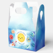 Weltraumthema Weltraumrakete 1. Geburtstag Favo Geschenkschachtel (Geöffnet)