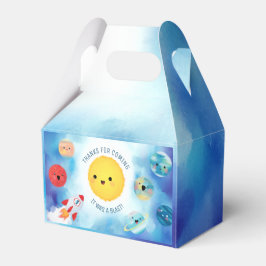 Weltraumthema Weltraumrakete 1. Geburtstag Favo Geschenkschachtel