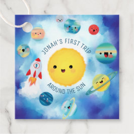 Weltraumthema Weltraumrakete 1. Geburtstag Geschenkanhänger