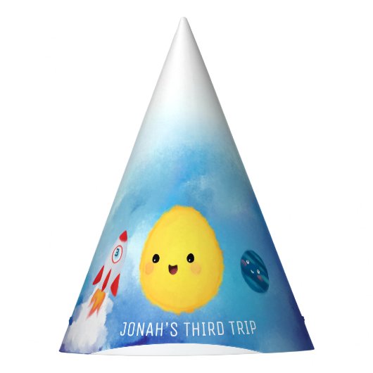 Weltraumthema Weltraumrakete Partyhütchen (Vorderseite)