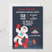 Weltraumthematik Virtuelles Geburtstagsparty-Foto Einladung (Vorderseite)