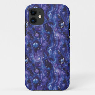 Weltraumthematisches Muster mit Sternen und Planet Case-Mate iPhone Hülle