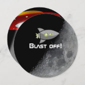 Weltraumthematisches Party Personalisiert Einladung (Vorne/Hinten)