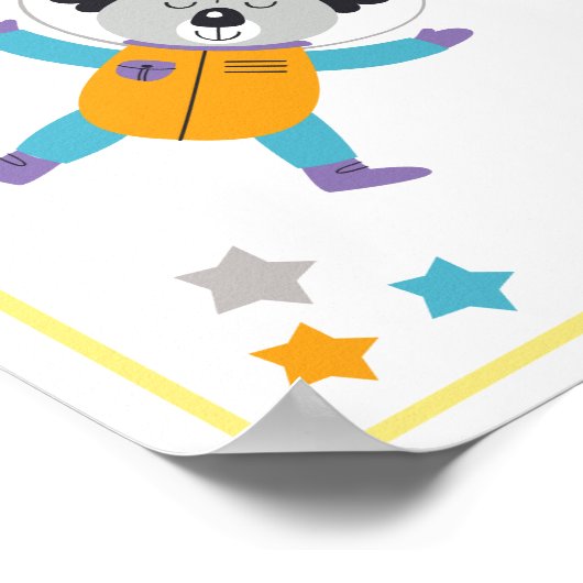 Weltraumtiere Art Print Koala Poster (Ecke)