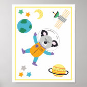 Weltraumtiere Art Print Koala Poster (Vorne)