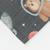 Weltraumtiere - dunkelstahlblaue Textur Fleecedecke (Ecke)