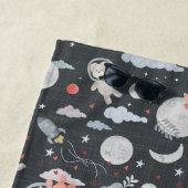 Weltraumtiere - dunkelstahlblaue Textur Strandtuch (Beispiel)