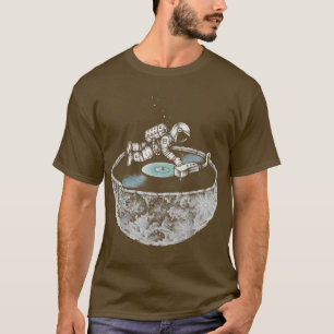 Weltraumtune Moon Astronaut Vinyl Music Weltraum T-Shirt