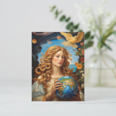 *~* Weltraumuniverse Earth Light AP50 Frauen Postkarte (Stehend Vorderseite)
