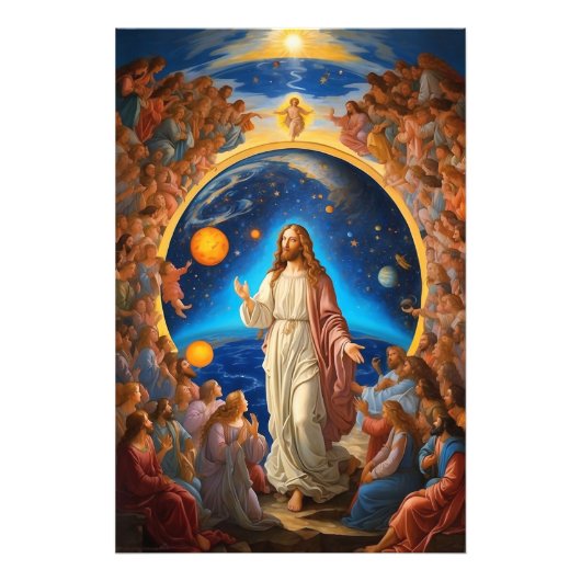 *~* WeltraumUniverse Earth Light AP50 Jesus Blume Fotodruck (Vorne)