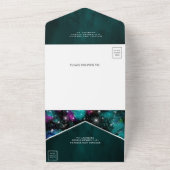 Weltraumuniversum Aquamarine Rosa Galaxie Hochzeit All In One Einladung (Außenbereich)