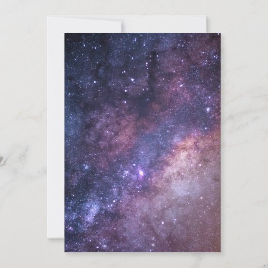 Weltraumuniversum Galaxie Einladung zur Hochzeit (Rückseite)