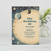 Weltraumuniversum Galaxie Hochzeit Einladung (Stehend Vorderseite)