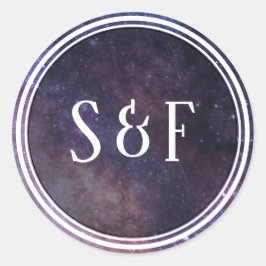 WeltraumUniversum Galaxy Monogramm Umschlag Aufkle Runder Aufkleber