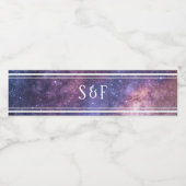 Weltraumuniversum Galaxy Monogramm Wasserflaschenetikett (Einzelnes Label)