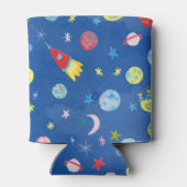 WeltraumUniversum UFO PLanet Wasserfarbmuster Dosenkühler (Rückseite)