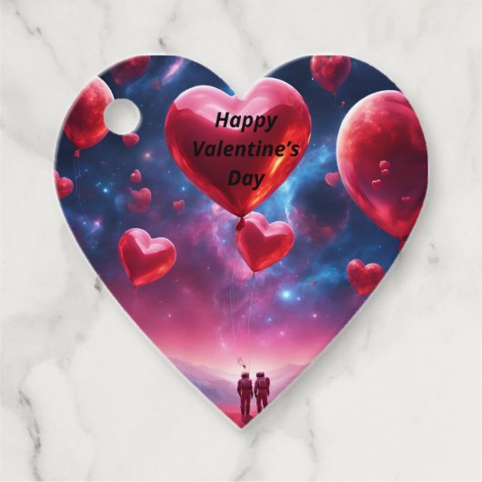 Weltraumvalentinstag Geschenkanhänger (Vorderseite)