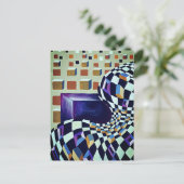 Weltraumverzerrung Abstrakt Postkarte (Stehend Vorderseite)