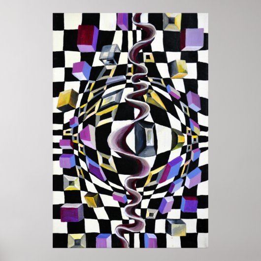 Weltraumverzerrung mit Illusionen der Perspektive Poster (Vorne)