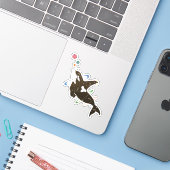 Weltraumwal Aufkleber (Laptop mit iPhone)