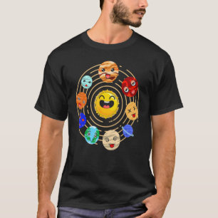 Weltraumwissenschaft Niedliche Planeten Sun Univer T-Shirt