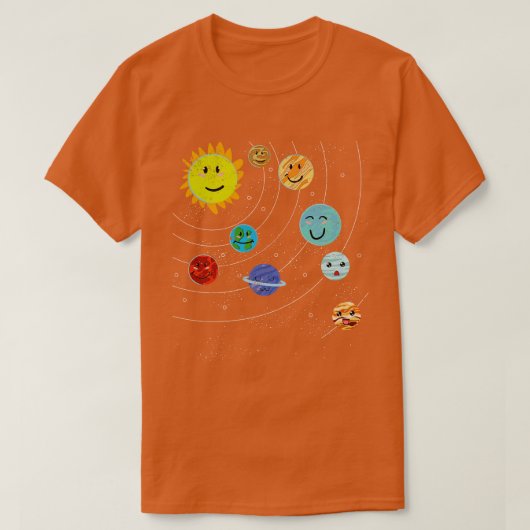 Weltraumwissenschaftler Niedlich Planets Solar Sys T-Shirt (Design vorne)