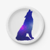 Weltraumwolf-Hobeln - Wählen Sie die Hintergrundfa Pappteller (Vorderseite)