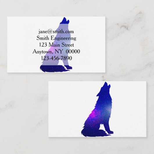 Weltraumwolf-Hobeln - Wählen Sie die Hintergrundfa Visitenkarte (Vorne/Hinten)