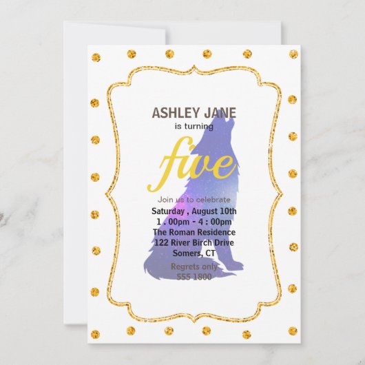 Weltraumwolf-Hobling - Wählen Sie die Hintergrundf Einladung (Vorderseite)