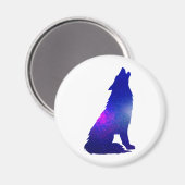 Weltraumwolf-Hobling - Wählen Sie die Hintergrundf Magnet (Vorderseite/Rückseite)