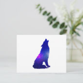 Weltraumwolf-Hobling - Wählen Sie die Hintergrundf Postkarte (Stehend Vorderseite)