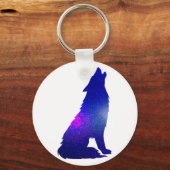 Weltraumwolf-Hobling - Wählen Sie die Hintergrundf Schlüsselanhänger (Vorderseite)