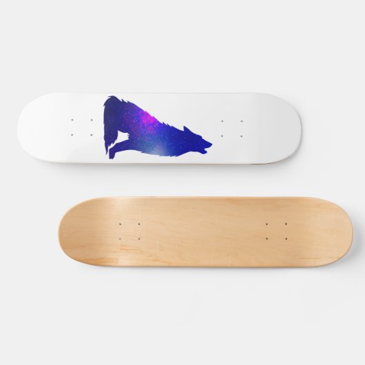 Weltraumwolf-Hobling - Wählen Sie die Hintergrundf Skateboard (Horizontal)