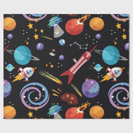 Weltraumwrapper Geschenkpapier (Flach)