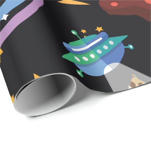 Weltraumwrapper Geschenkpapier (Rolleneckpunkt)
