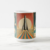 Weltraumzeitalter Art Space Time Kalender Kaffeetasse (Mittel)