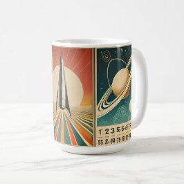Weltraumzeitalter Art Space Time Kalender Kaffeetasse