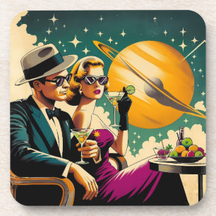 Weltraumzeitalter Las Vegas Martini Gangster-Party Getränkeuntersetzer