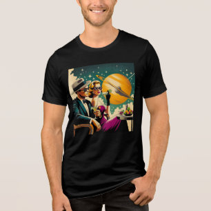 Weltraumzeitalter Las Vegas Martini Gangster-Party Tri-Blend Shirt