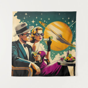 Weltraumzeitalter Las Vegas Martini Gangster Party Wandteppich