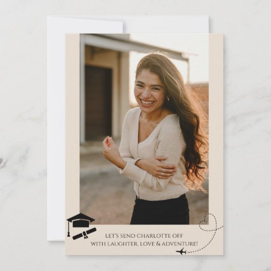 Weltreise-Abenteuer beginnt Abschluss Einladung (Rückseite)