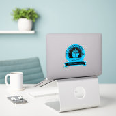 Weltreise Aufkleber (Laptop auf Schreibtisch)