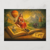 Weltreise aus dem klassischen Reisebuch Feiertagspostkarte (Vorderseite)