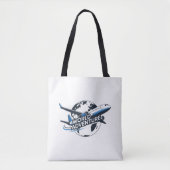Weltreise-Flugzeug-Globus-Reisetasche Tasche (Vorderseite)
