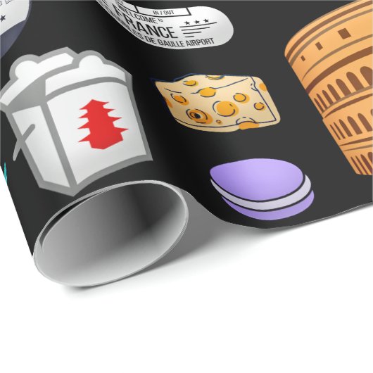 Weltreise Geschenkpapier (Rolleneckpunkt)