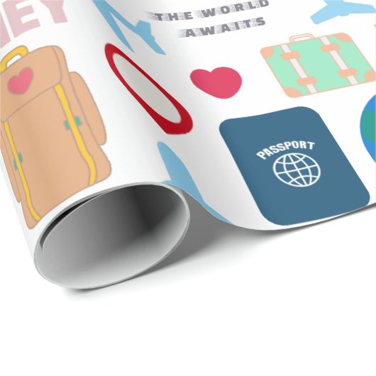 Weltreise  geschenkpapier (Rolleneckpunkt)